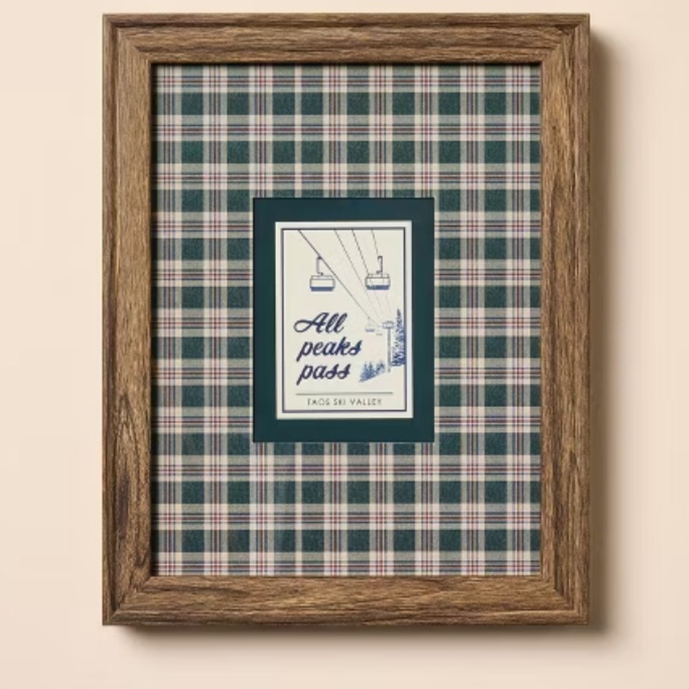 NWT 8"x10" Plaid Matte Ski Framed Wall Art - Hearth & Hand™ with Magnolia
